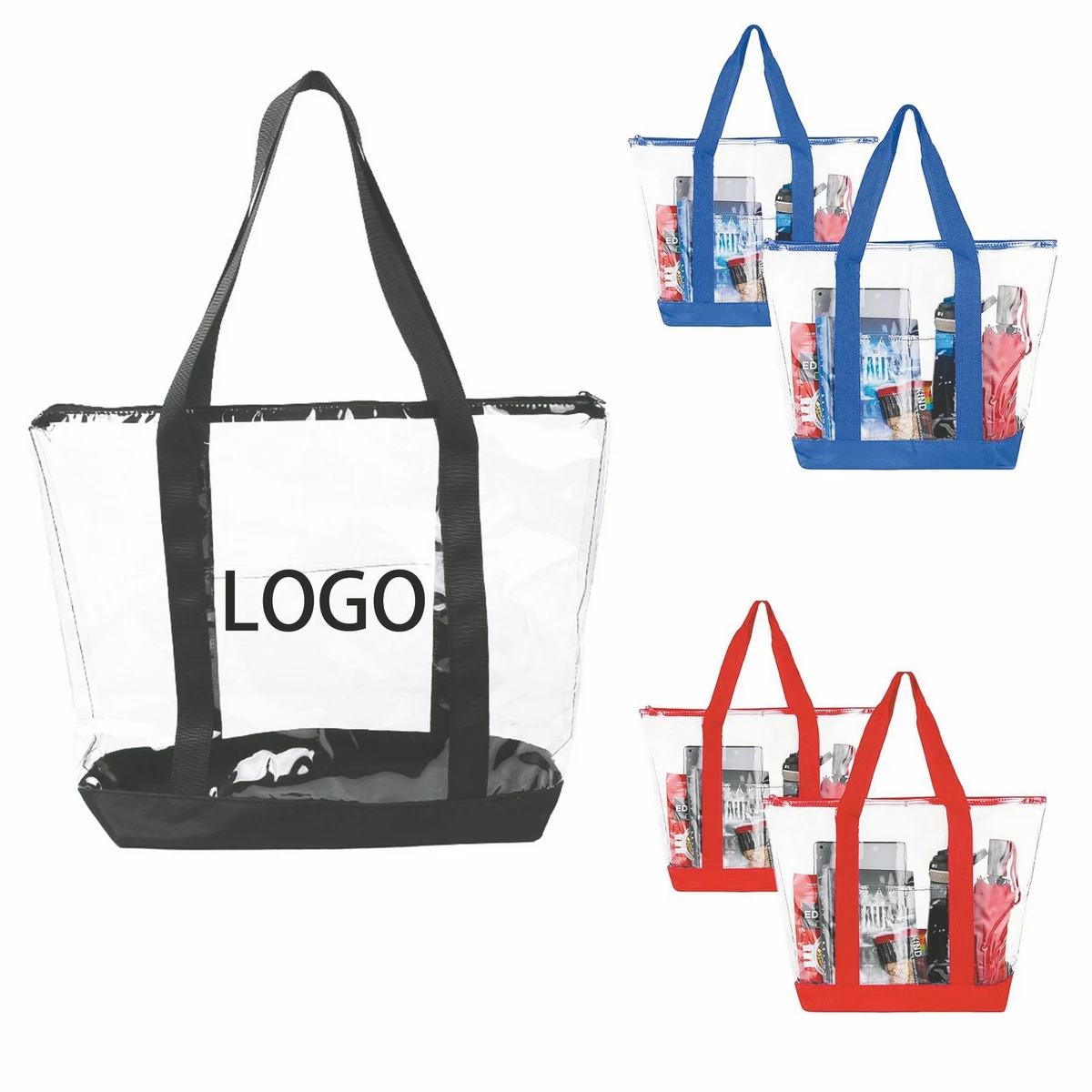 Clear Tote Bags With Zipper Closure 1