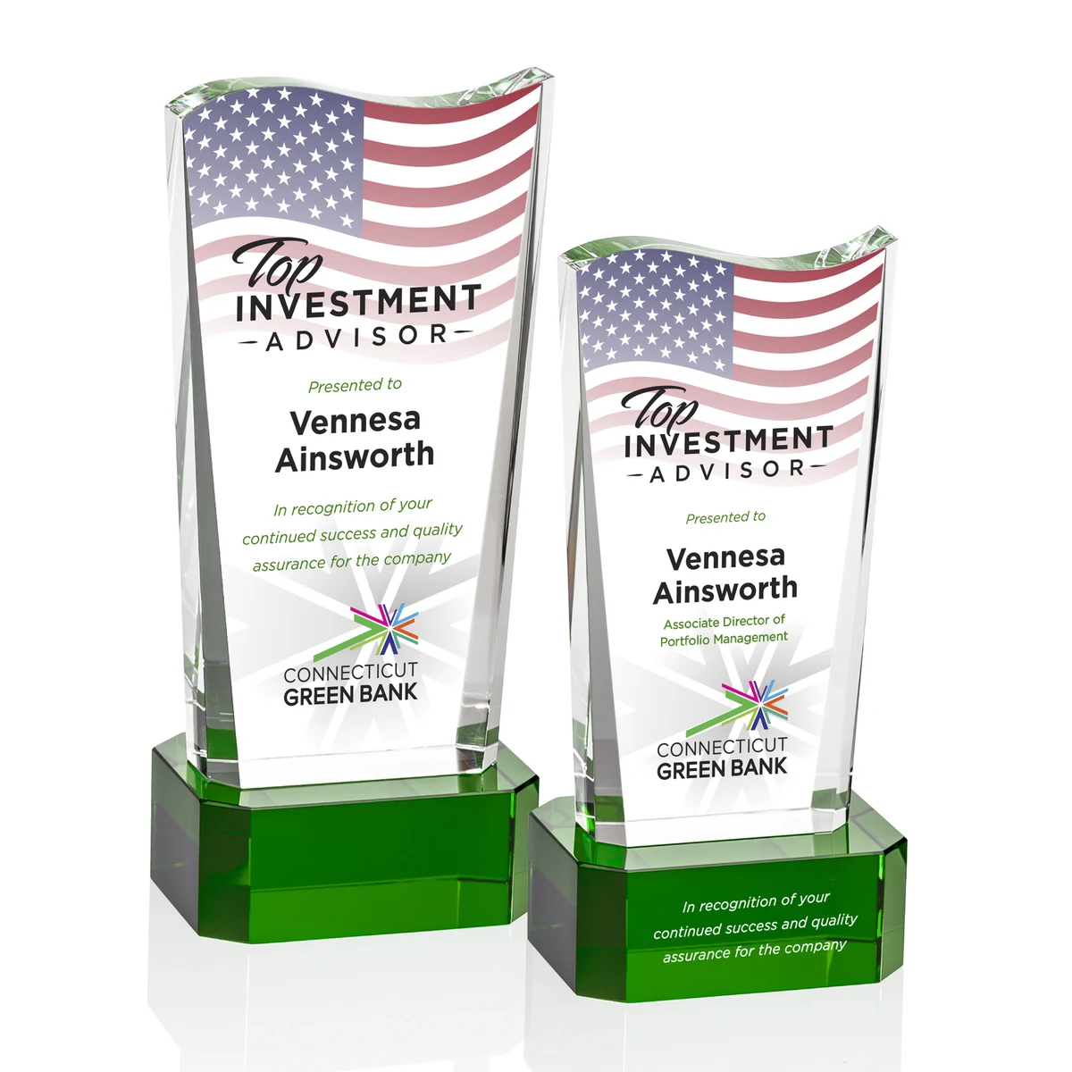 Violetta VividPrint™ Award on Base - Green 1