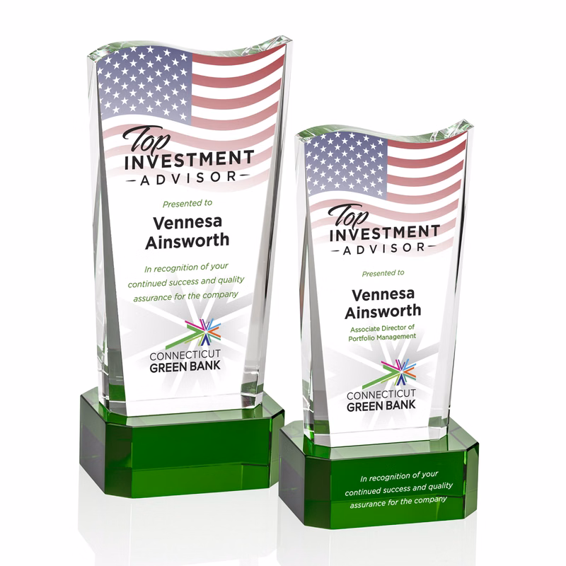Violetta VividPrint™ Award on Base - Green