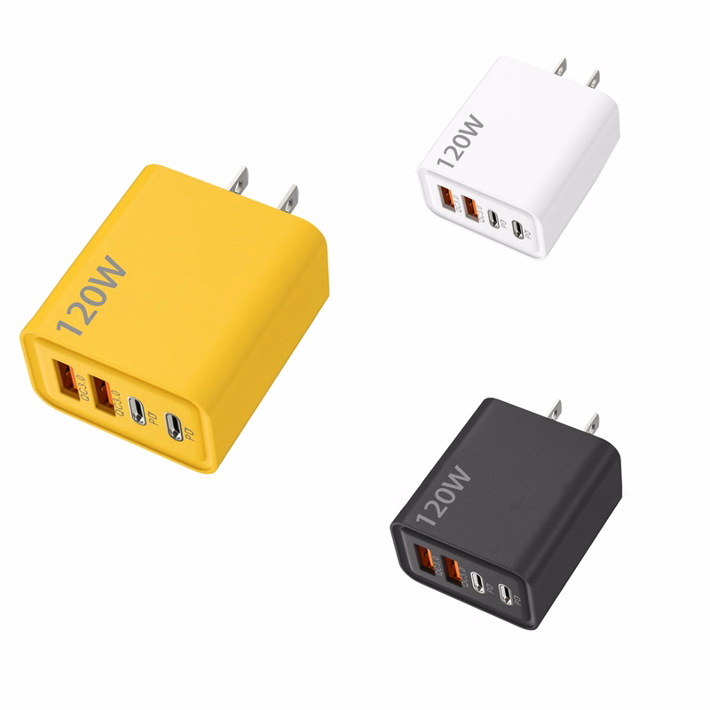 120W 4-Port Fast Charging Block Dual USB-C And USB-A dapter