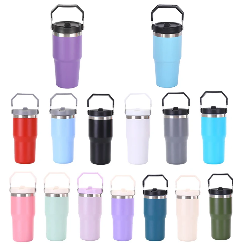 20 oz Stainless Steel Tumbler W/ Straw 1