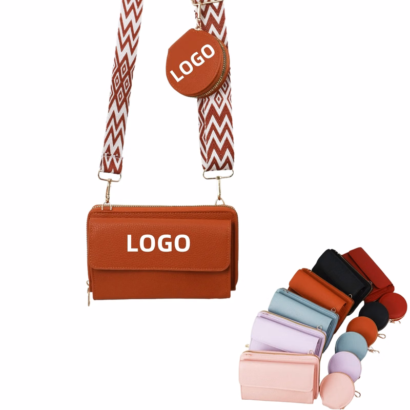 Multi Functional Pu Wallet Crossbody Bag With Mini Pouch
