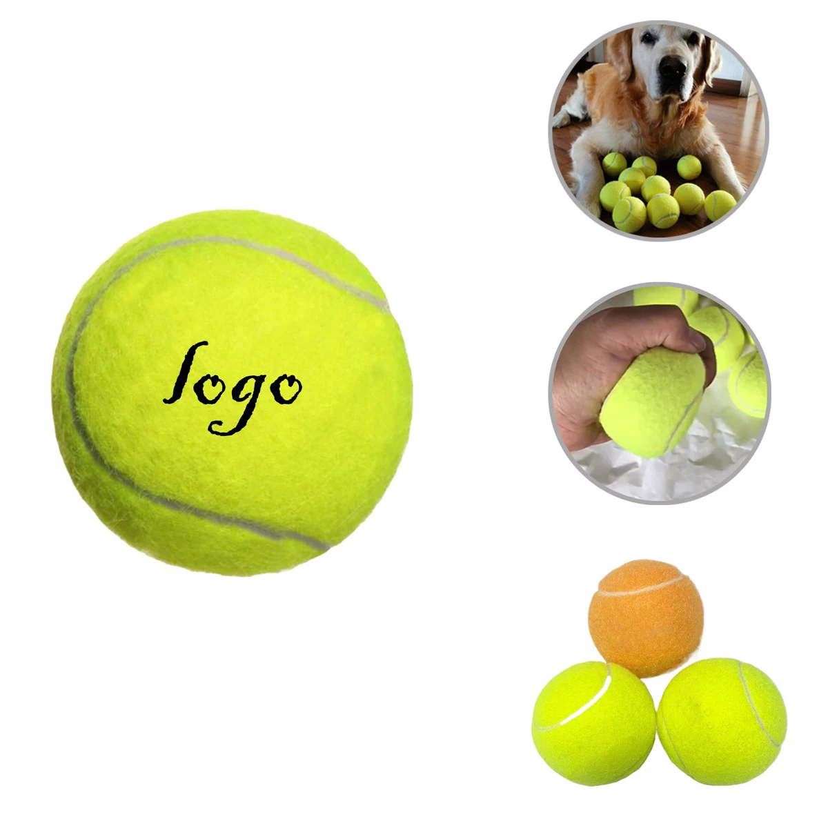 MOQ25 Squeaky Tennis Balls for Dogs Pack 1