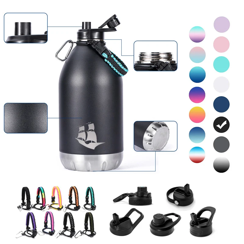 64oz Water Jug Stainless Steel Insulated Water Bottle, custom water bottle with logo imprint 1