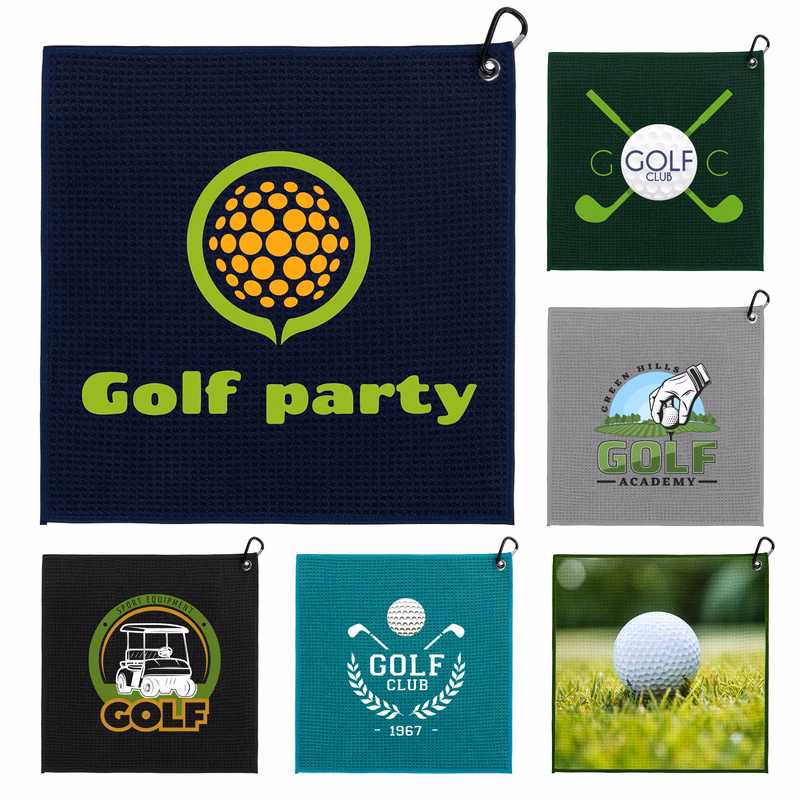 Full Color Waffle Texture Golf Towel