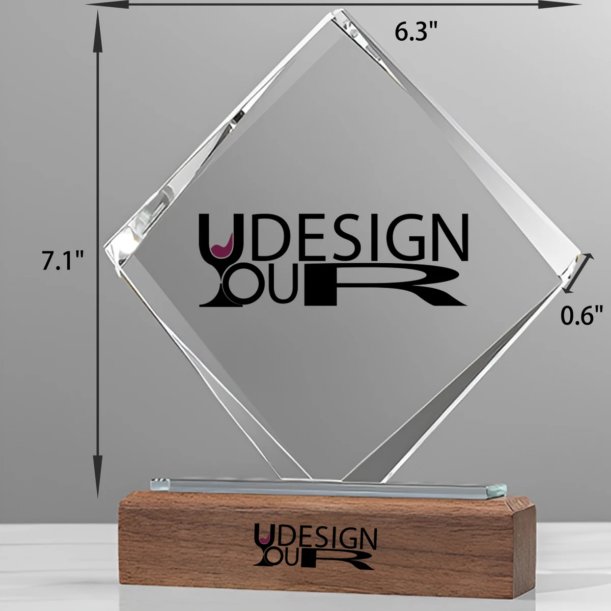 MOQ 3 PCS Meaningful Crystal Memorial Trophy 1