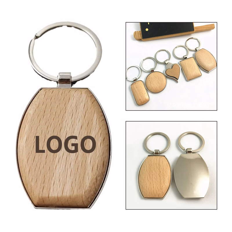 Wooden Rounded Corner Keychain