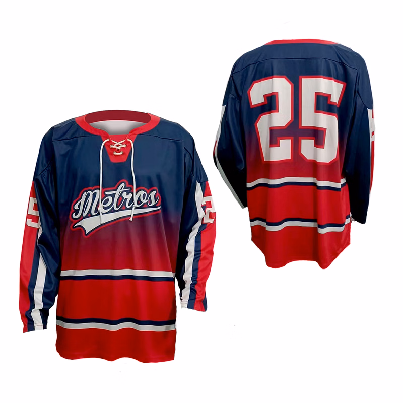 Men's Hockey Lace Neck Pinhole Mesh Jersey