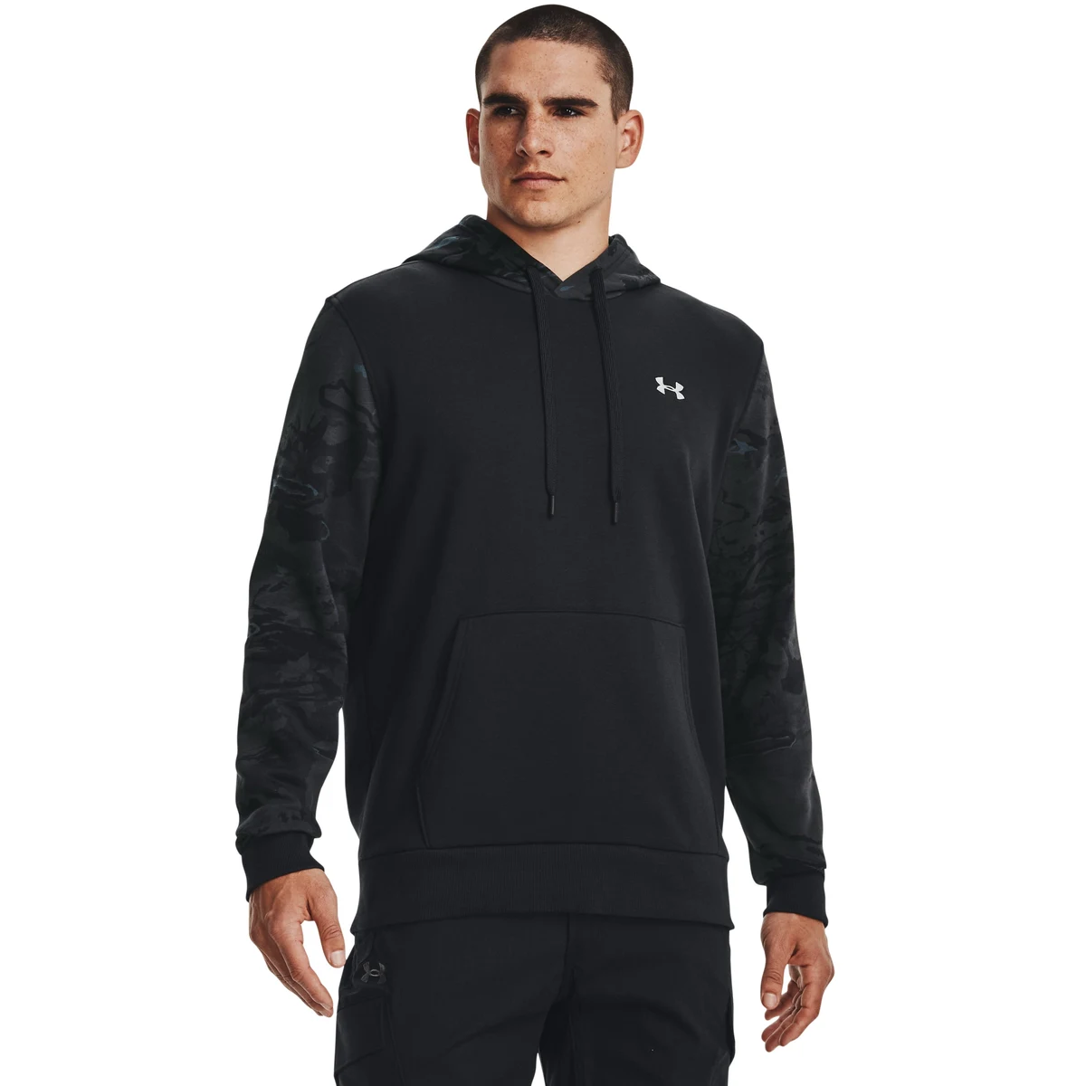 Men's UA Rival Fleece Blocked Hoodie, custom hoodie or sweatshirt with logo imprint 1