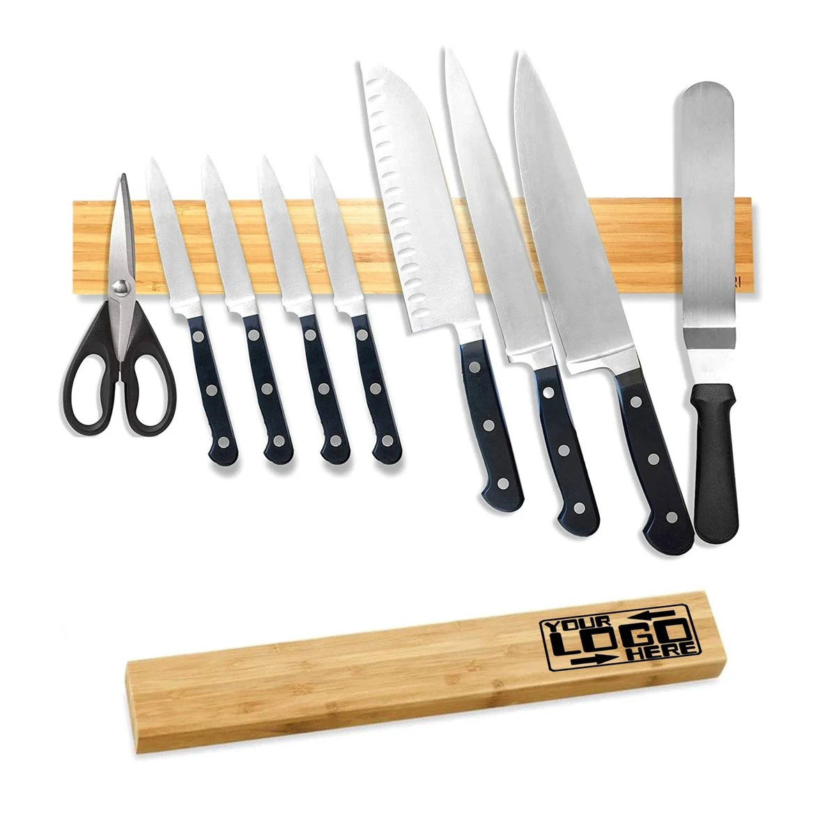 Bamboo Wood Magnetic Knife Holder 1