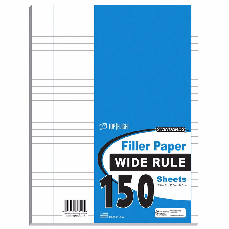 Filler Paper - Wide Ruled 150 Sheets