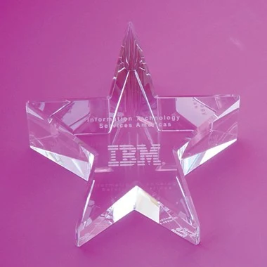 Optical Crystal-Slant Star Paperweight 1