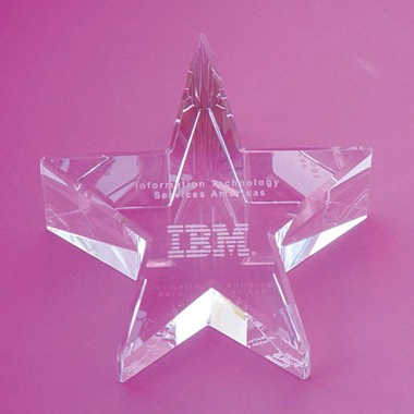 Optical Crystal-Slant Star Paperweight