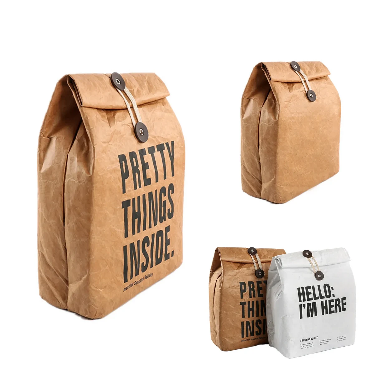 Reusable Freezable Brown Paper Lunch Bag 1