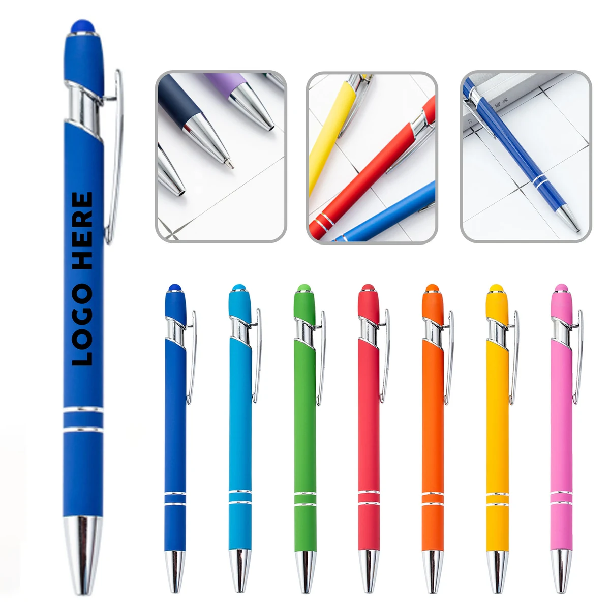 Soft Touch Metal Stylus Ballpoint Pen 1