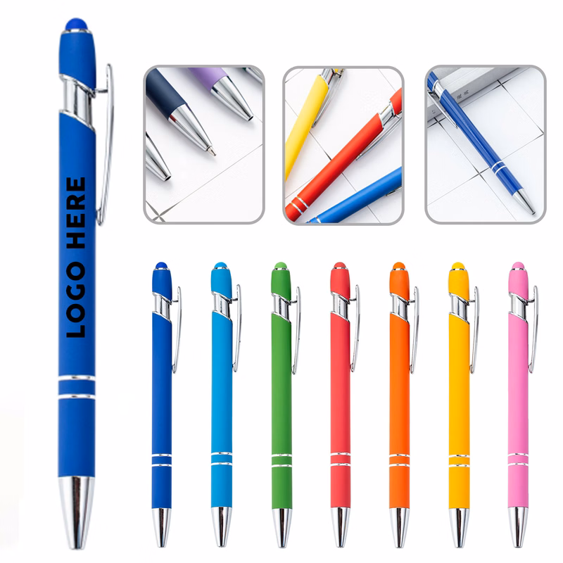 Soft Touch Metal Stylus Ballpoint Pen