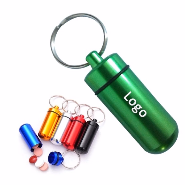 Aluminum Alloy Pill Storage Keychain