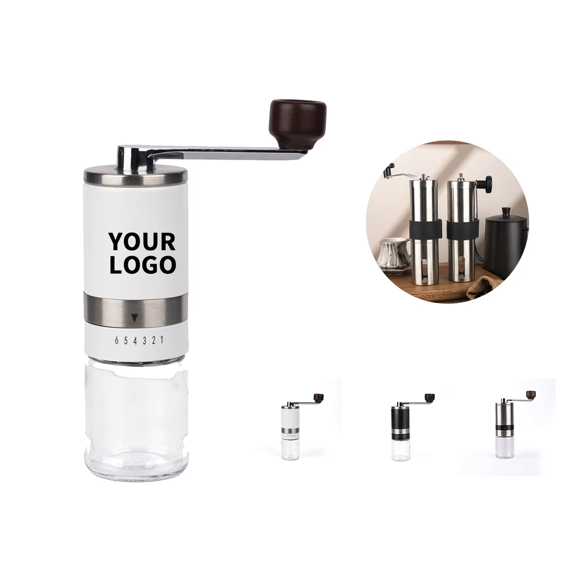 Manual Coffee Burr Grinder With Adjustable Setting 1