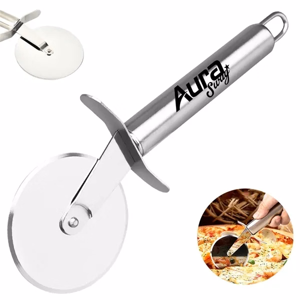 Custom Stainless Steel Pizza Cutter Wheel — Culinary & Kitchen Promo Item