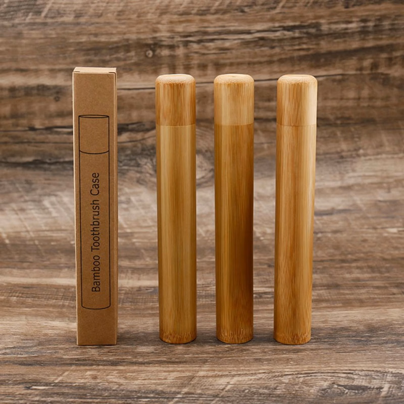 Portable Bamboo Toothbrush Case