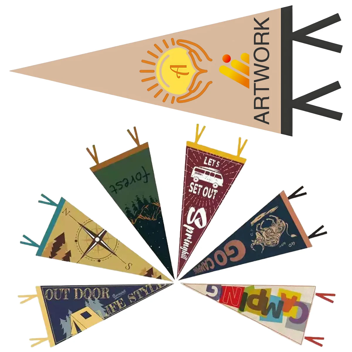 Party Decor Banner Felt Flag 1