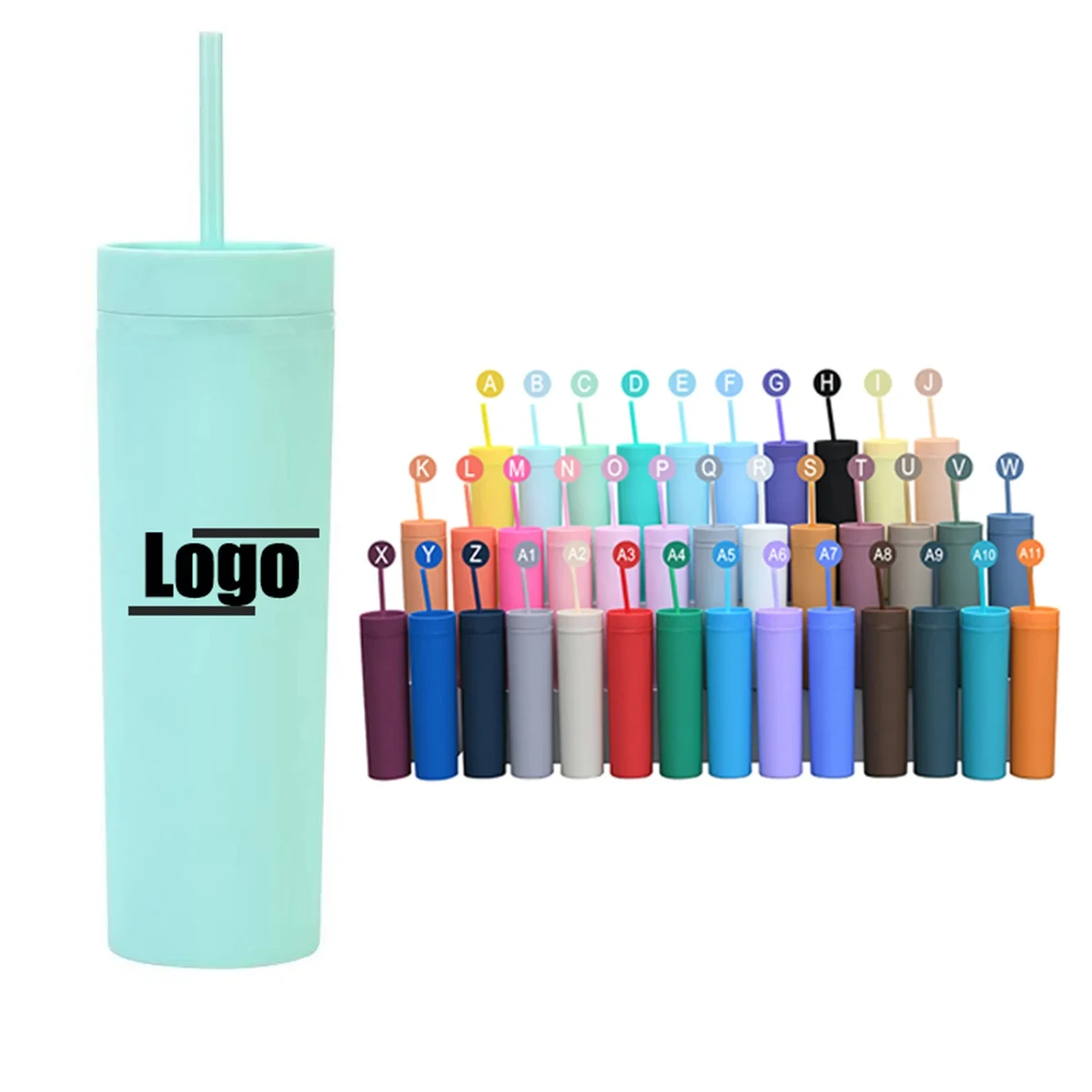 BPA Free Matte 16oz Double Wall Acrylic Plastic Tumbler 1