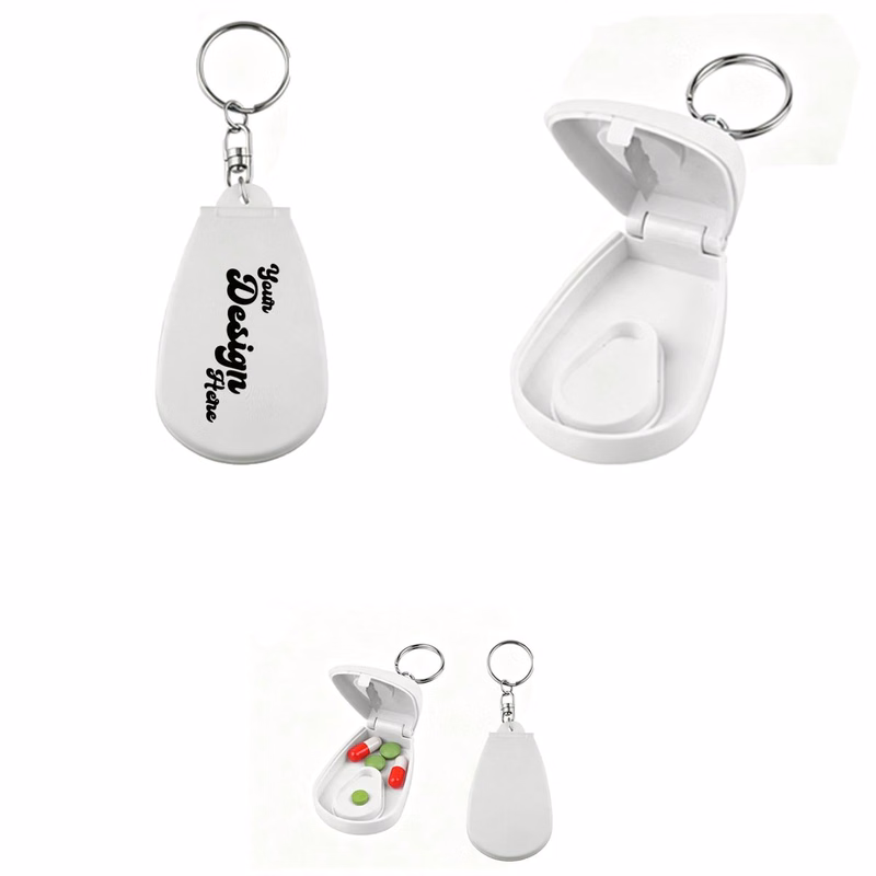 Multi-Functional Keychain Medicine Case with Built-In Tablet