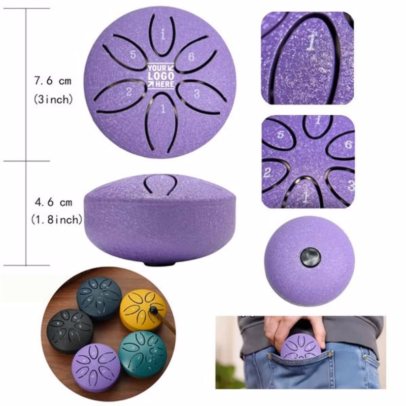 Mini Steel Drums 3-Inch 6-Note Sound