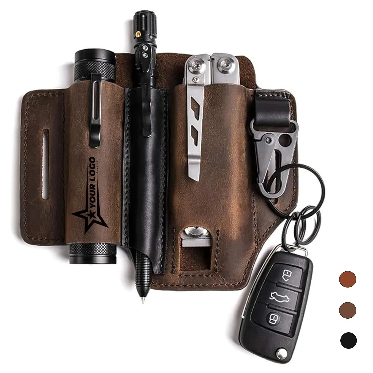 Sheath Belt Pocket Organizer Leather Pouch 1