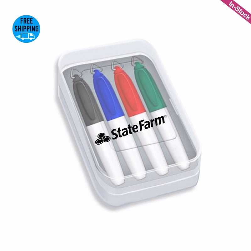 Permanent 4PCS Marker in Clear Plastic Box