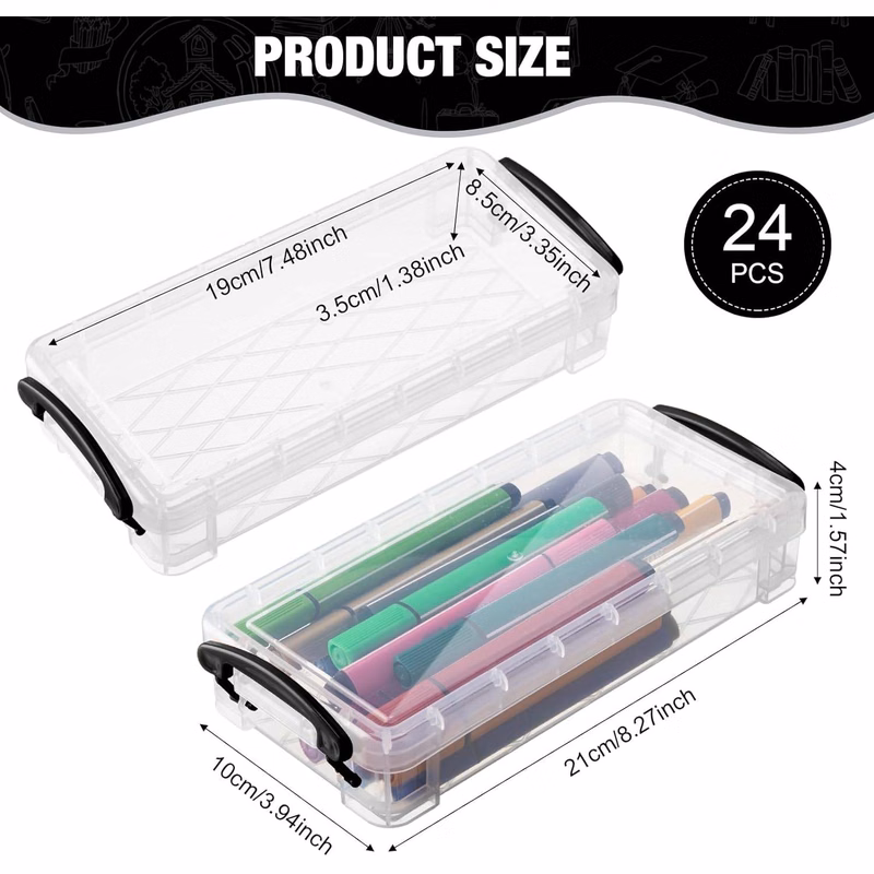 Large Capacity Plastic Pencil Box