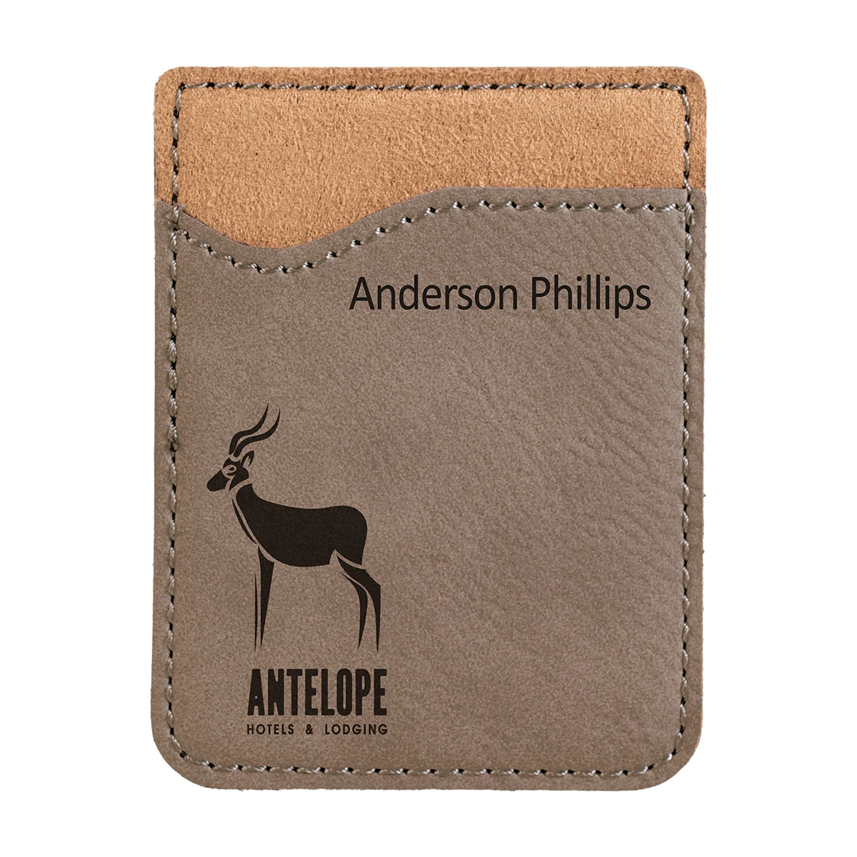 Gray Leatherette Phone Wallet 1