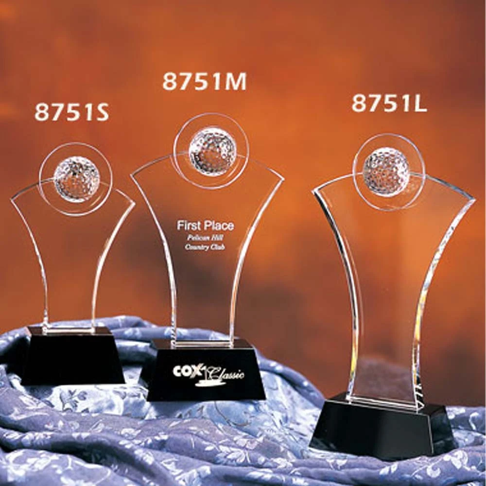 VISARY GOLF BALL POTIC CRYSTAL AWARD - MEDIUM 1