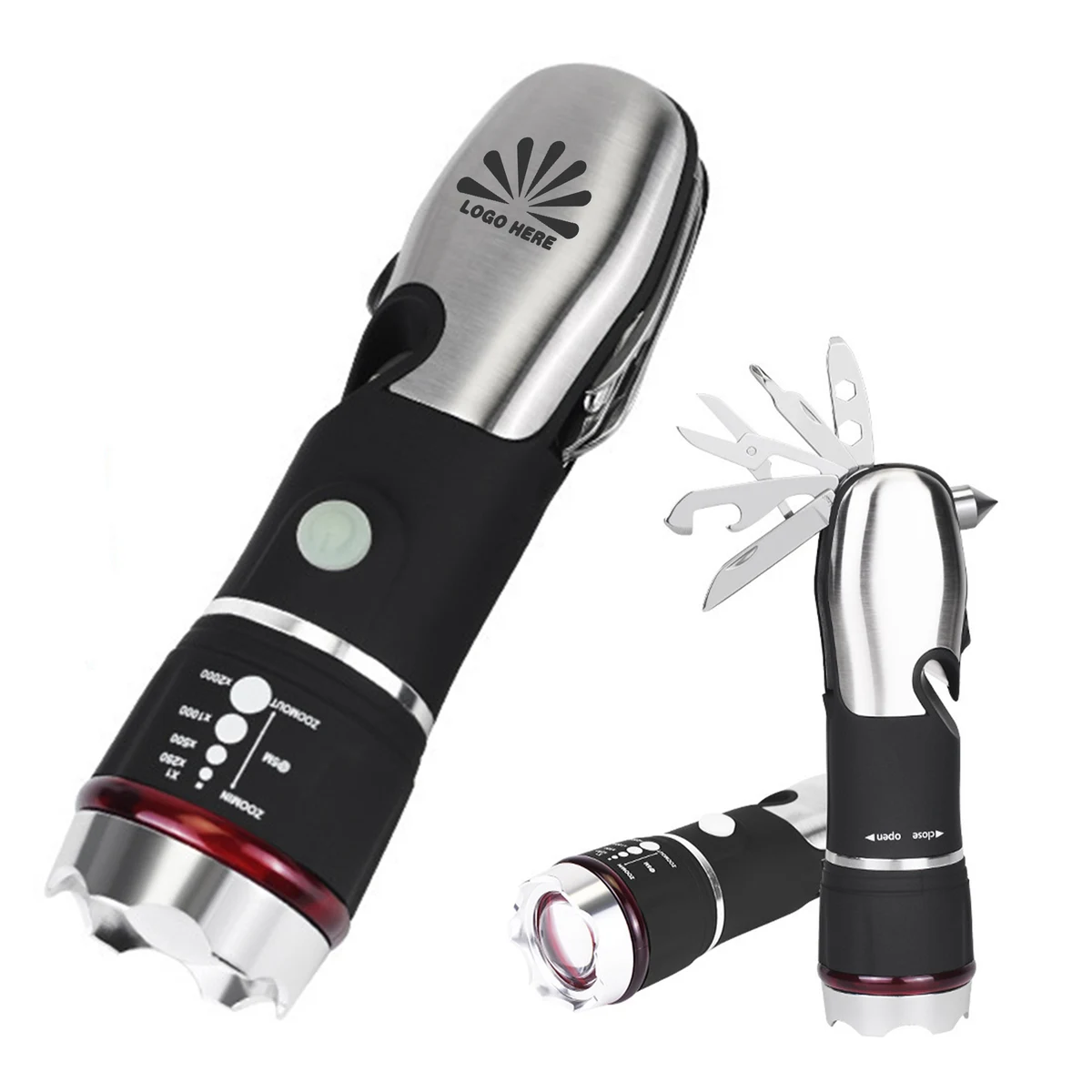 Emergency Safety Hammer with Flashlight and Custom Logo Option 1