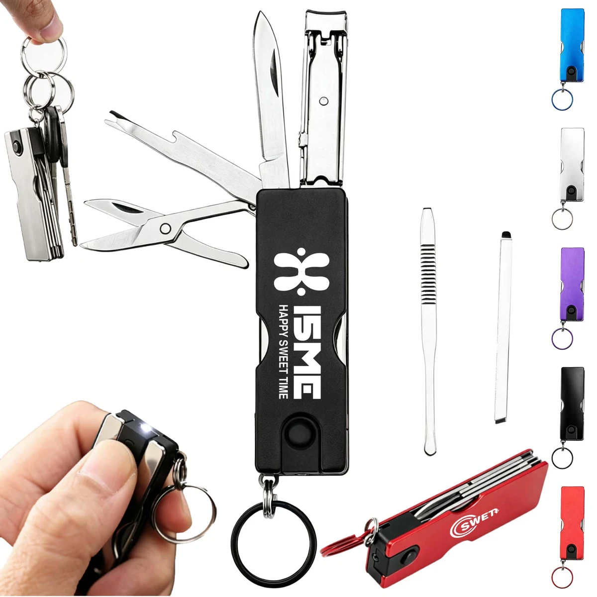 9 In 1 Folding Nail Clipper With Keychain 1