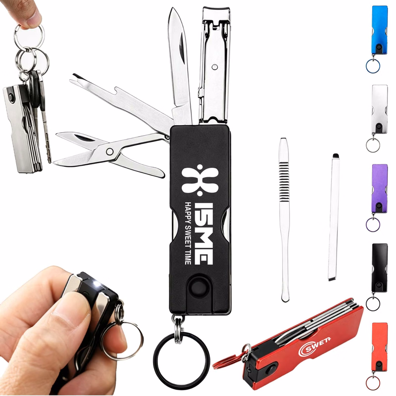 9 In 1 Folding Nail Clipper With Keychain