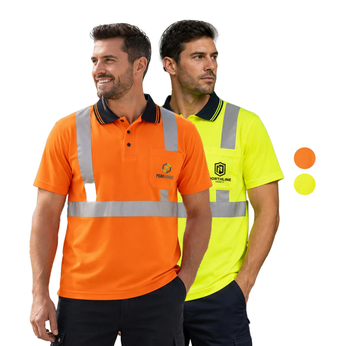 Class 2 Cotton Knitted Reflective Tape Polo Shirt with Pocket 1