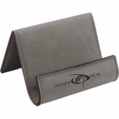 Custom Laser Gray Rawhide Leatherette Holder