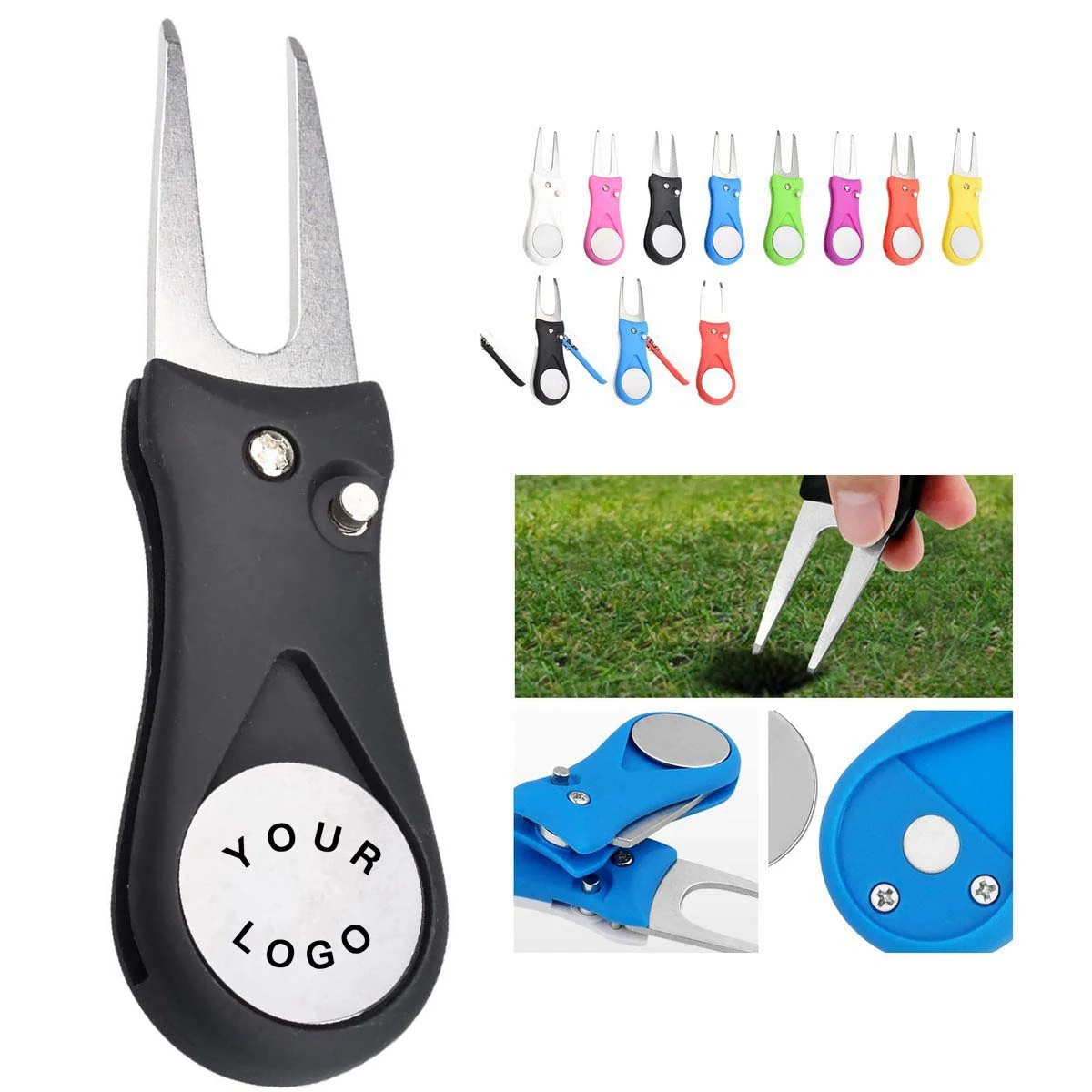 Compact Stainless Steel Golf Divot Repair Tool 1