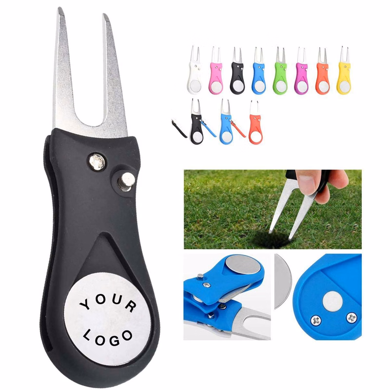 Compact Stainless Steel Golf Divot Repair Tool