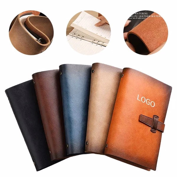 A5 Leather Business Notebook with Loose-Leaf