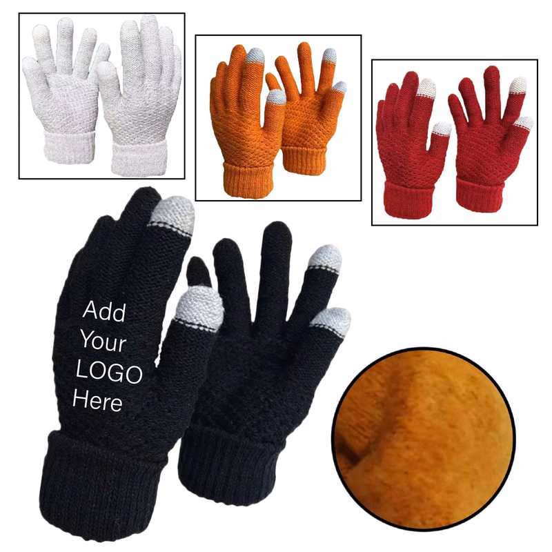 Anti-slip Fleece-Lined Knit Gloves