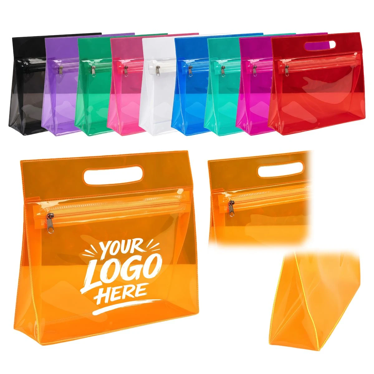 PVC Clear Travel Pouch Zipper Cosmetic Organizer 1