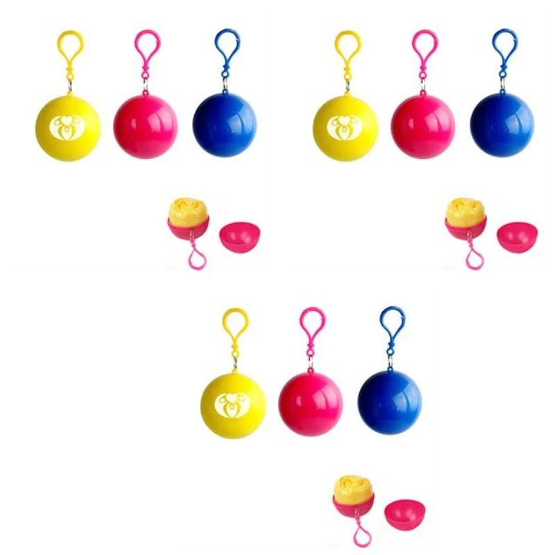 Disposable Portable Raincoats Hooked Poncho Ball 1