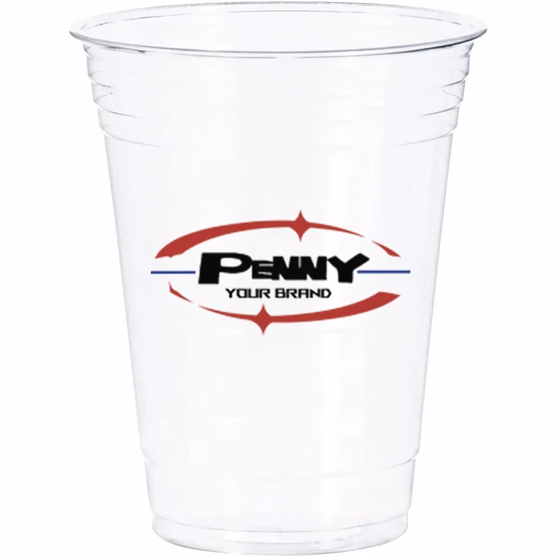 Custom Recycled 16 oz Soft Sided Clear Plastic Cup