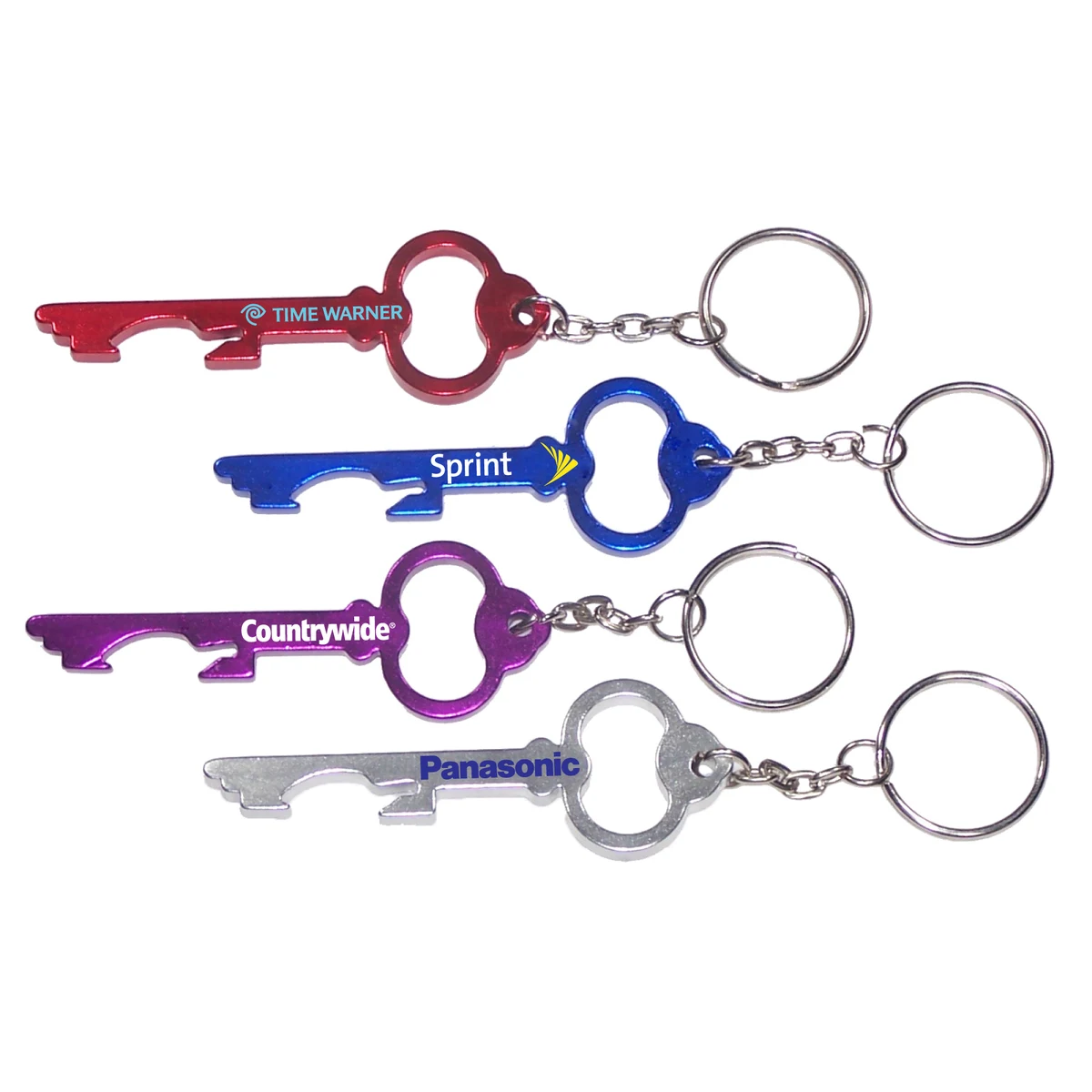 Key shaped aluminum bottle opener with key chain 1