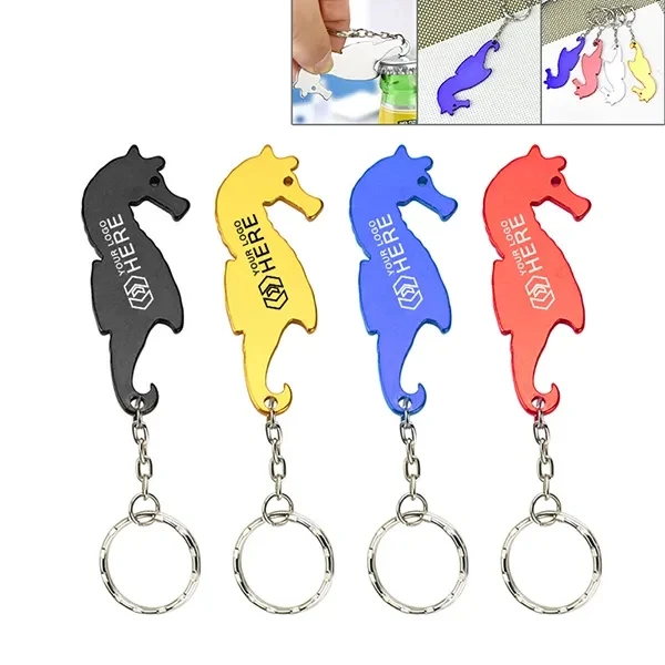 Seahorse Shape Bottle Opener Animal Keychains 1