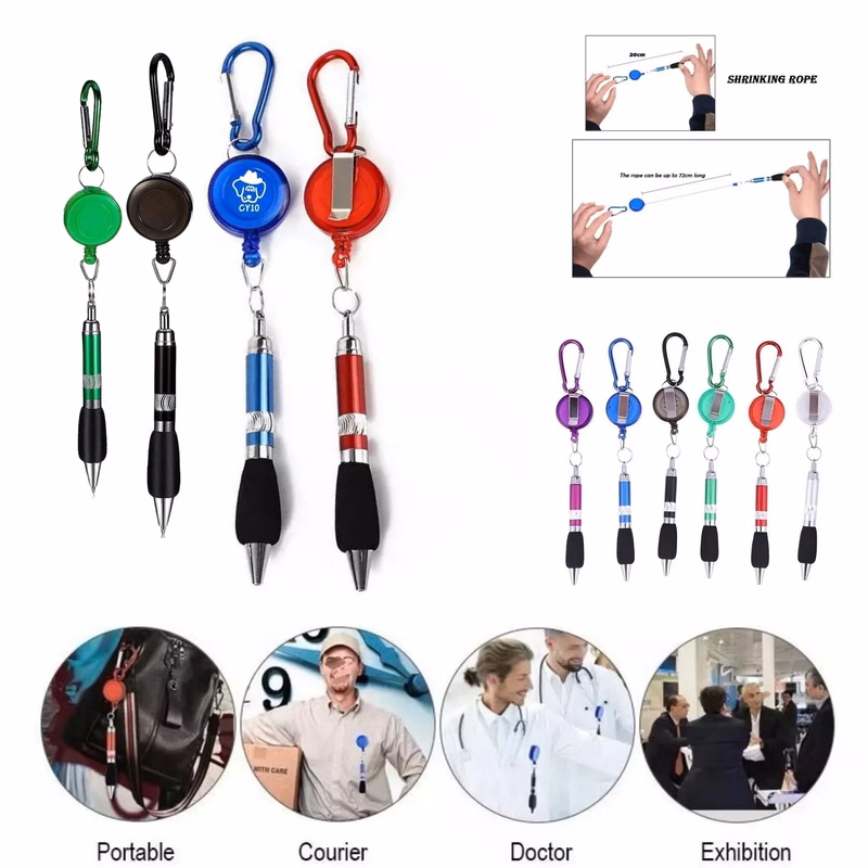 Keychain Retractable Badge Reel Ballpoint Pen