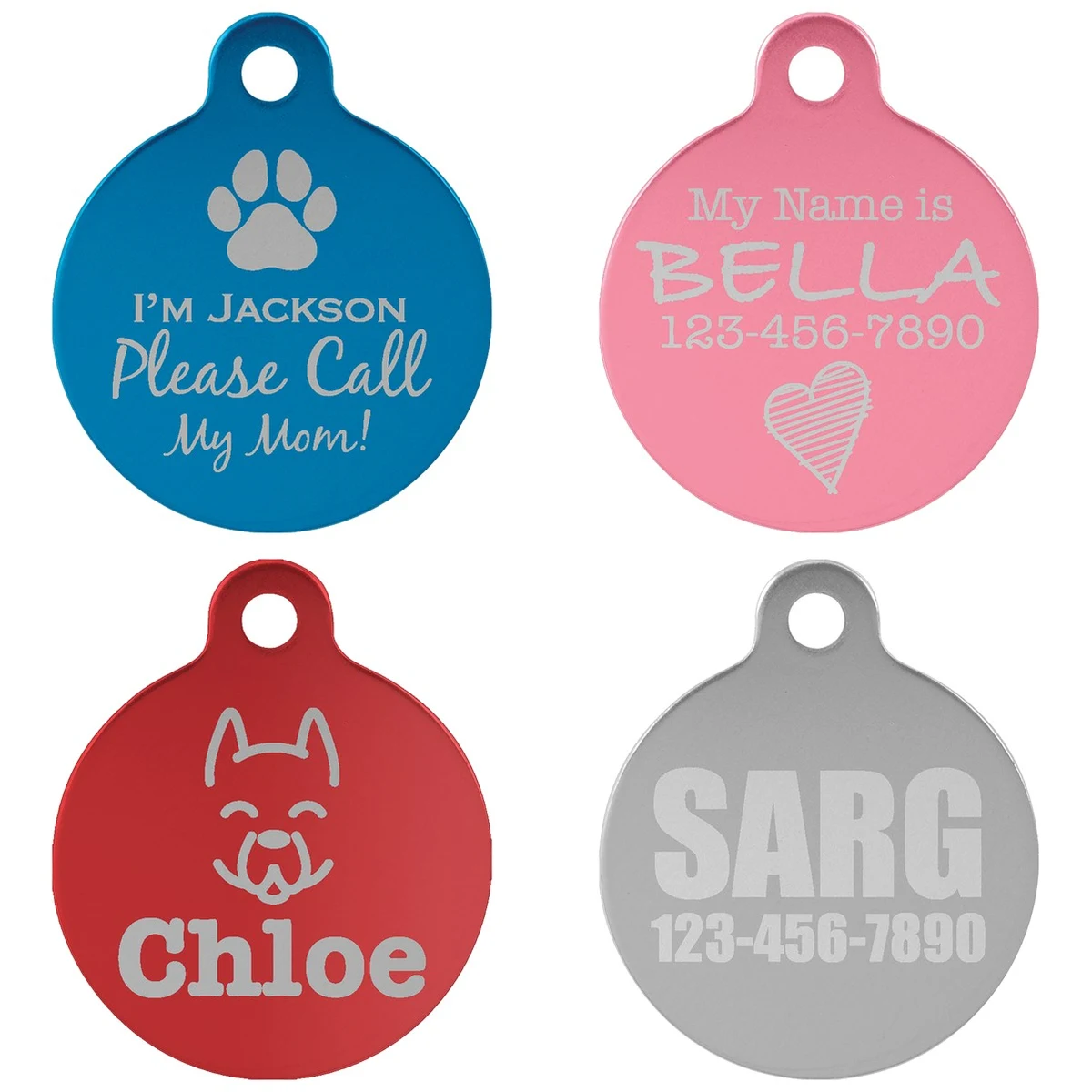 1" Anodized Aluminum Round PET Tag with Tab 1