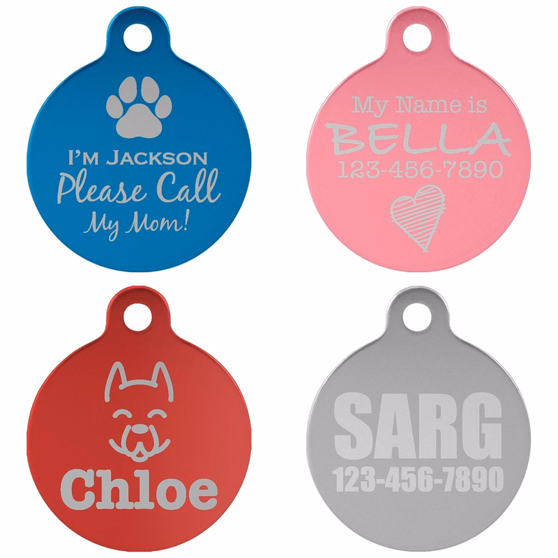 1" Anodized Aluminum Round PET Tag with Tab